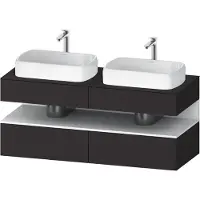 Duravit Qatego Konsolenwaschtischunterbau, 2 Auszüge, 2 Schubkästen, 2 Ausschnitte, 1400x550x600mm, Nische Weiß Matt, QA4767018800000
