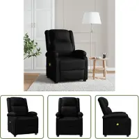 The Living Store Massagesessel Schwarz Kunstleder