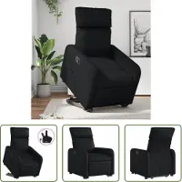 The Living Store Relaxsessel mit Aufstehhilfe Schwarz Kunstleder
