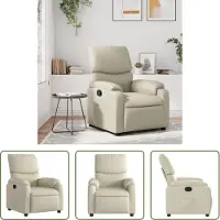 The Living Store Relaxsessel Creme Kunstleder