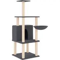 Syfax Kratzbaum mit Sisal-Kratzsäulen Dunkelgrau 132 cm