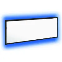 Syfax LED-Badezimmerspiegel Schwarz Eichen-Optik 100 x 8,5 x 37 cm