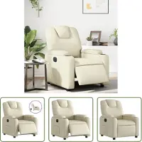 The Living Store Relaxsessel Elektrisch Creme Kunstleder