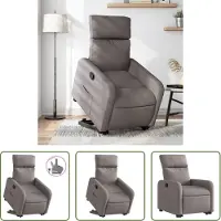 The Living Store Relaxsessel mit Aufstehhilfe Taupe Stoff