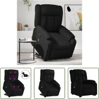 The Living Store Massagesessel mit Aufstehhilfe Elektrisch Schwarz Kunstleder