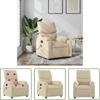 The Living Store Massagesessel Creme Stoff
