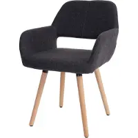 Mendler Esszimmerstuhl HWC-A50 II, Stuhl Küchenstuhl, Retro 50er Jahre Design Textil, dunkelgrau, helle Beine