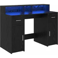 Syfax Schreibtisch mit Speicher Schwarz Eichen-Optik 120 x 55 x 91 cm