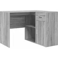 Syfax Eck-Schreibtisch mit Schubladen Sonoma-Grau 102 x 88 x 75 cm