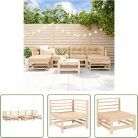 The Living Store 7-tlg. Garten-Lounge-Set Massivholz Kiefer