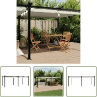 The Living Store Gartenpavillon mit Ausziehbarem Dach Creme 3x6 m Aluminium