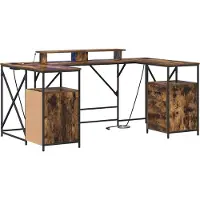 Syfax Schreibtisch Geräucherte Eiche Holzwerkstoff