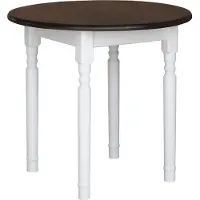 Koma Tools Runder Esstisch II, Kiefer massiv, Ø 90 cm, Weiß/Nussbaumfarben