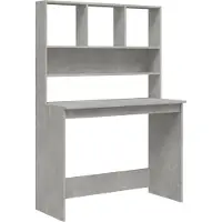 Syfax Schreibtisch mit Regal Betongrau 102x45x148 cm Holzwerkstoff