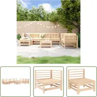The Living Store 8-tlg. Garten-Lounge-Set Massivholz Kiefer