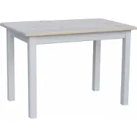 Koma Tools Weißer Tisch aus massivem Kiefernholz mit unlackierter Tischplatte 90 x 60 cm