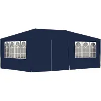 Syfax Profi-Partyzelt mit Seitenwänden 4×6 m Blau 90 g/m²