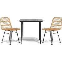 Syfax 3-tlg. Garten-Essgruppe Poly Rattan