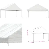 vidaXL Pavillon mit Dach Weiß 5,88x2,23x3,75 m Polyethylen - Pavillon - Pavillons - Partyzelt - Festzelt