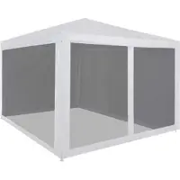 The Living Store Partyzelt mit 4 Mesh-Seitenwänden 3 x 3 m