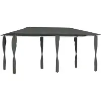 Syfax Pavillon mit Pfostenverkleidung 2,98x5,3x2,59 m Grau 160 g/m²