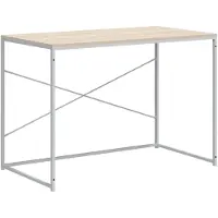 Syfax Computertisch Weiß und Eiche-Optik 110x60x70 cm Holzwerkstoff
