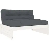 Syfax 6-tlg. Garten-Lounge-Set mit Kissen Weiß Massivholz