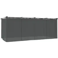 Syfax Pavillon mit Vorhängen Anthrazit 6x3 m Stahl