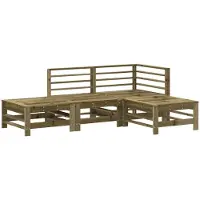 Syfax 4-tlg. Garten-Lounge-Set Kiefernholz Imprägniert