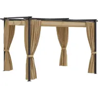 Syfax Pavillon mit Vorhängen 3x3 m Taupe Stahl