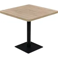 Syfax Bistrotisch MDF und Stahl Quadratisch 80x80x75 cm Eichenoptik