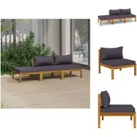 vidaXL 3-tlg. Garten-Lounge-Set mit Auflage Massivholz Akazie - Gartenmöbel-Sets