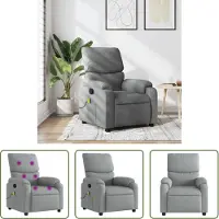 The Living Store Massagesessel Hellgrau Stoff