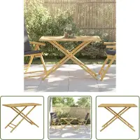 The Living Store Gartentisch Klappbar 110x55x75 cm Bambus