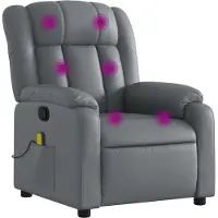 Syfax Massagesessel Relaxsessel Grau Kunstleder