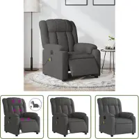 The Living Store Massagesessel Elektrisch Dunkelgrau Stoff