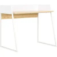 Syfax Schreibtisch Weiß und Eiche 90x60x88 cm