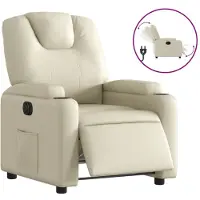Syfax Relaxsessel Elektrisch Creme Kunstleder