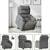The Living Store Relaxsessel mit Aufstehhilfe Dunkelgrau Stoff