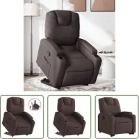 The Living Store Relaxsessel mit Aufstehhilfe Dunkelbraun Stoff