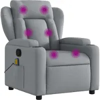 Syfax Massage-Relaxsessel, hellgrauer Stoff