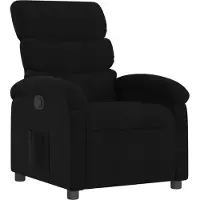 Syfax Relaxsessel Schwarz, manuell verstellbar, dick gepolstert, atmungsaktiver Stoff, Seitentasche, 70x92x99,5 cm