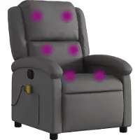 Syfax Massagesessel Relaxsessel Echtleder Grau