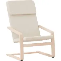 Syfax Relaxsessel aus Stoff, Creme, 59x82x98 cm (BxTxH), stabiler Birkenholzrahmen, atmungsaktive Schwammfüllung
