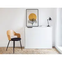 Mirjan 24 Schreibtisch Work Concept CW-01, Klappbarer Eckschreibtisch mit Rollen zum einfacheren Aufklappen ausgestattet, interne Regale (Farbe: Weiß, Seite: Rechts)