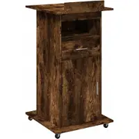 Syfax Rednerpult mit Rollen & Schublade Räuchereiche 55x55x107 cm