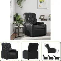 The Living Store Relaxsessel Schwarz Kunstleder