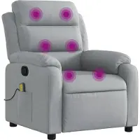 Syfax Massage-Relaxsessel, hellgrauer Stoff