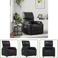 The Living Store Massagesessel Schwarz Kunstleder