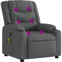 Syfax Massage-Relaxsessel, Stoff, Dunkelgrau